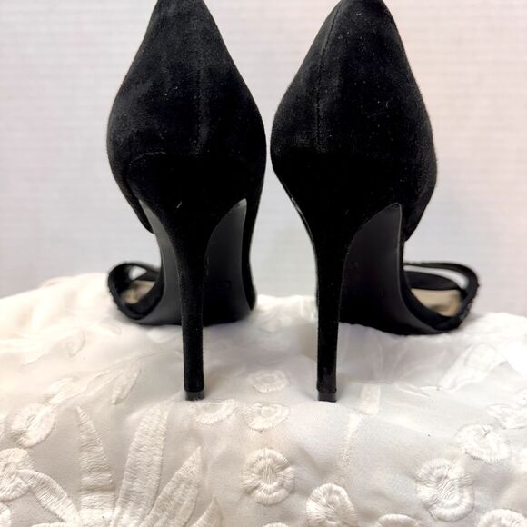 Coach Black Sz 8 L Stiletto Lytton Suede/Sparkly Party Glam Heel - Picture 4 of 13